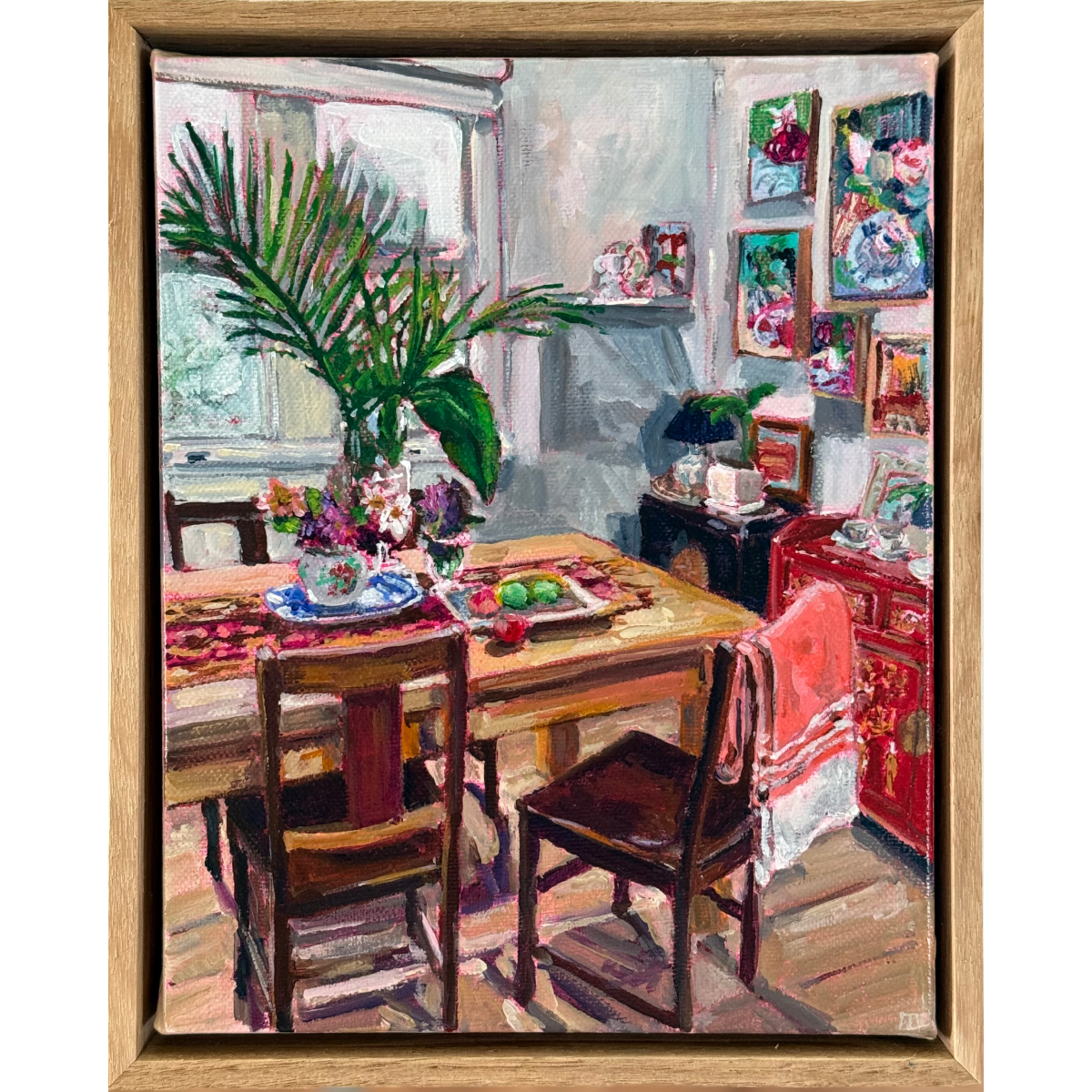 Gifted Flowers and Baby Green Mangoes on the Dining Table