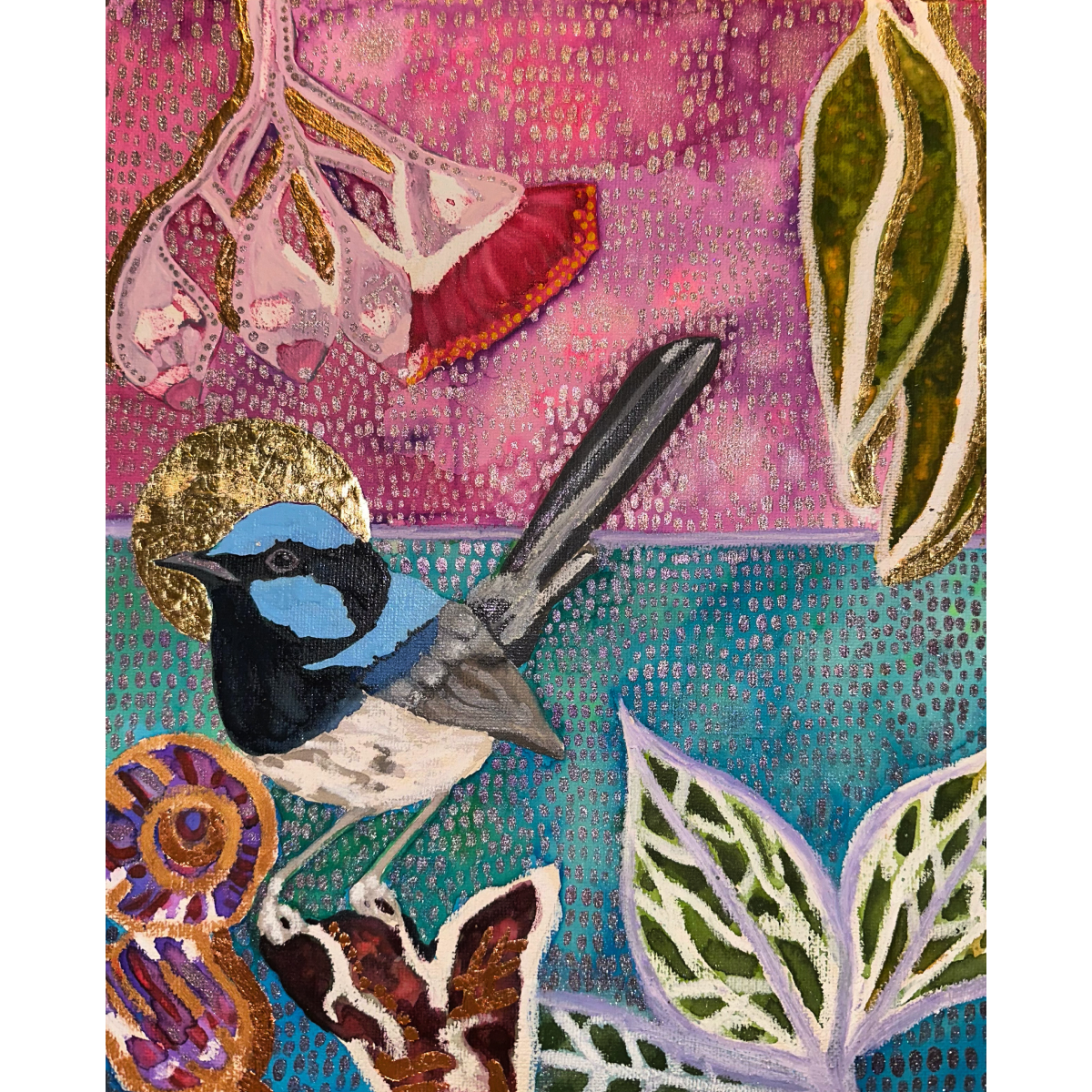 Blue angel in a purple dawn