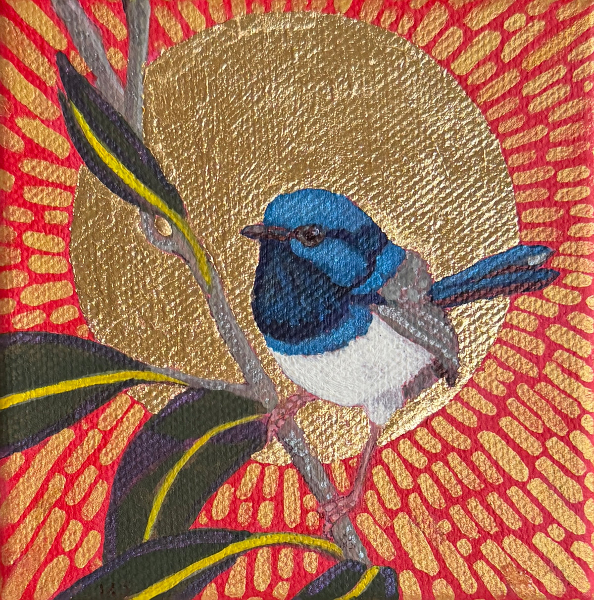 Mr Blue in a gold sunset