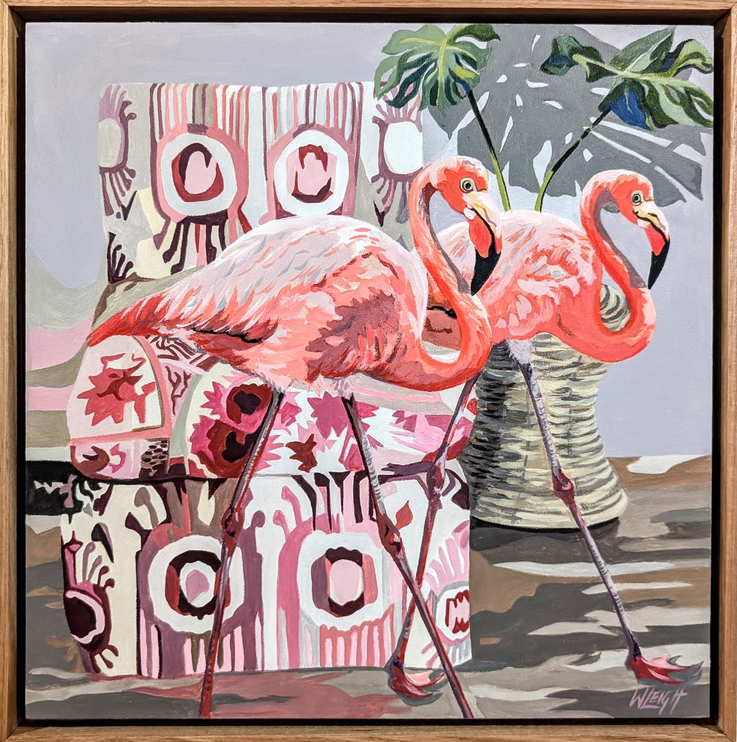 Flamingos Passing By