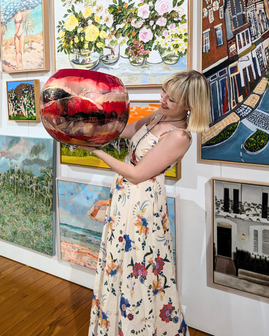 Handpainted Pot (Red)