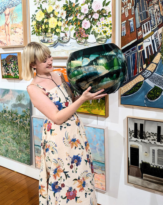 Handpainted Pot (Green)