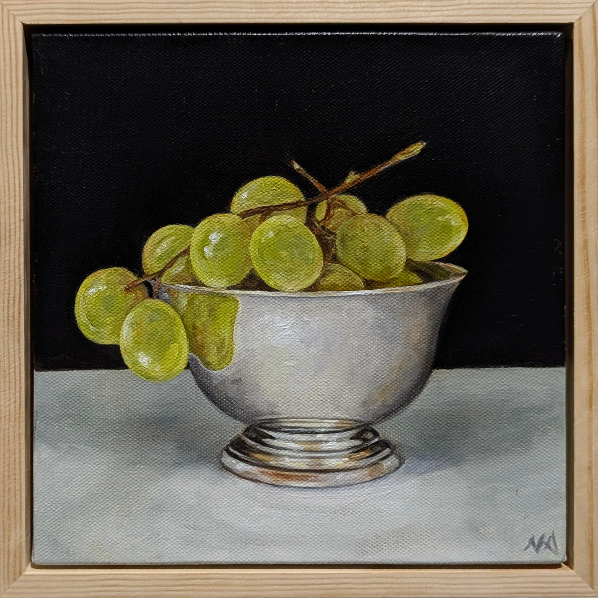 Grapes & Silver Bowl