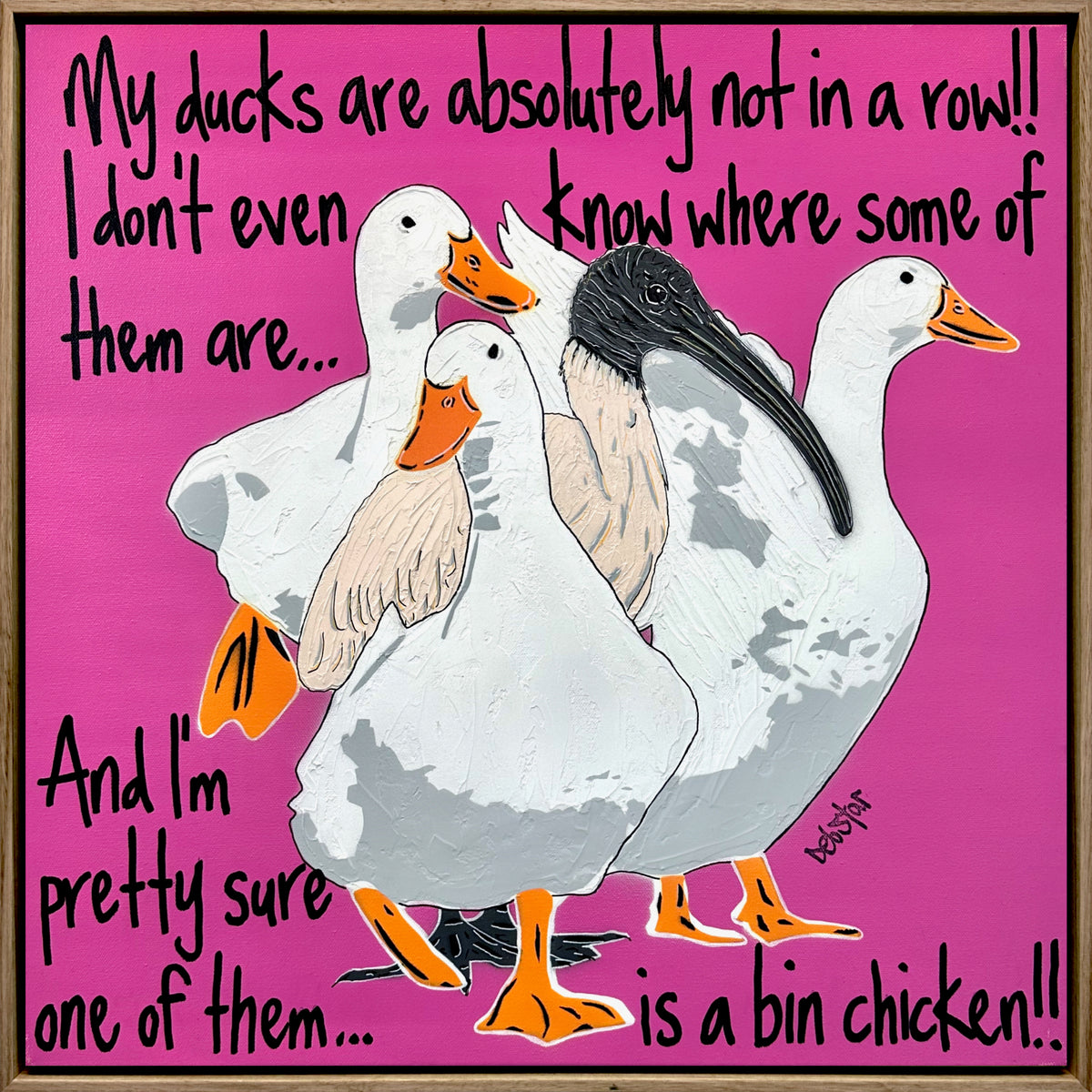 Ducks in a Row Magenta Bin Chicken
