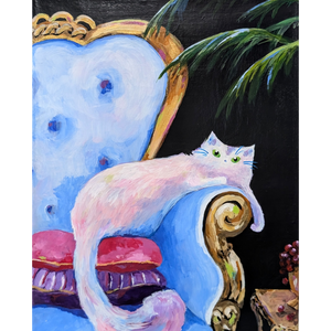 Luxe Cats: the Blue Armchair