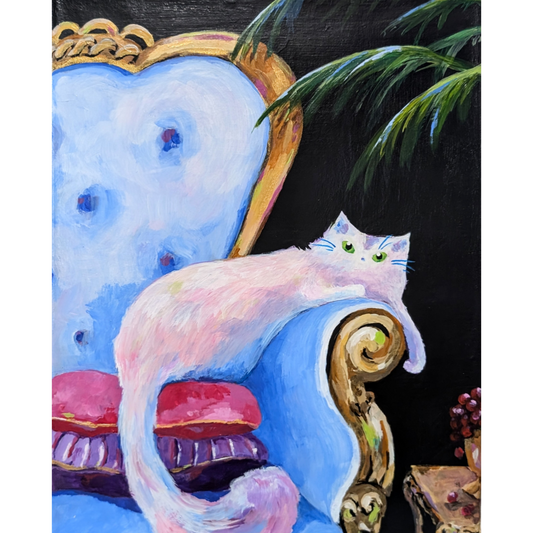 Luxe Cats: the Blue Armchair