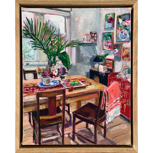 Gifted Flowers and Baby Green Mangoes on the Dining Table