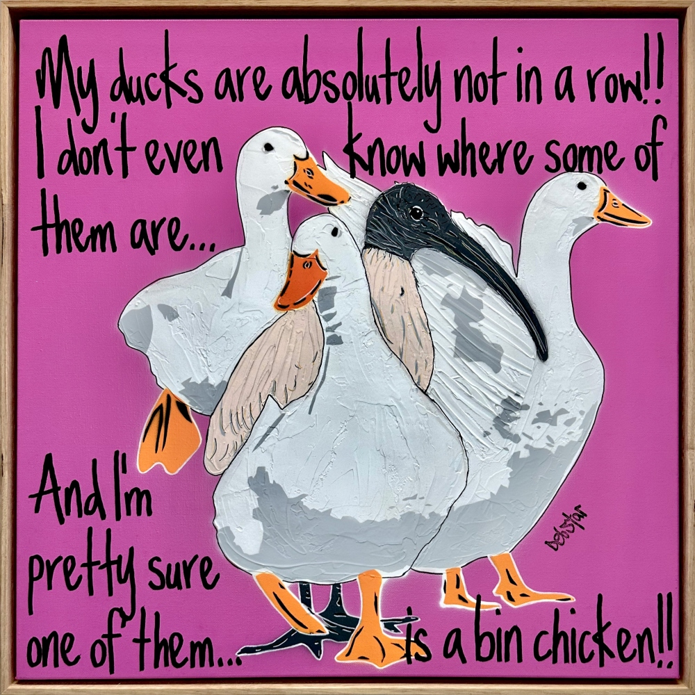 Ducks in a Row Magenta Bin Chicken