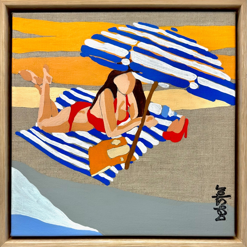 Lady in Red - Beach Umbrella