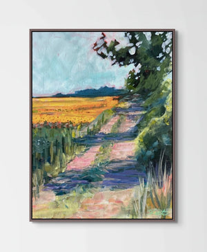 Distant Sunflower Fields