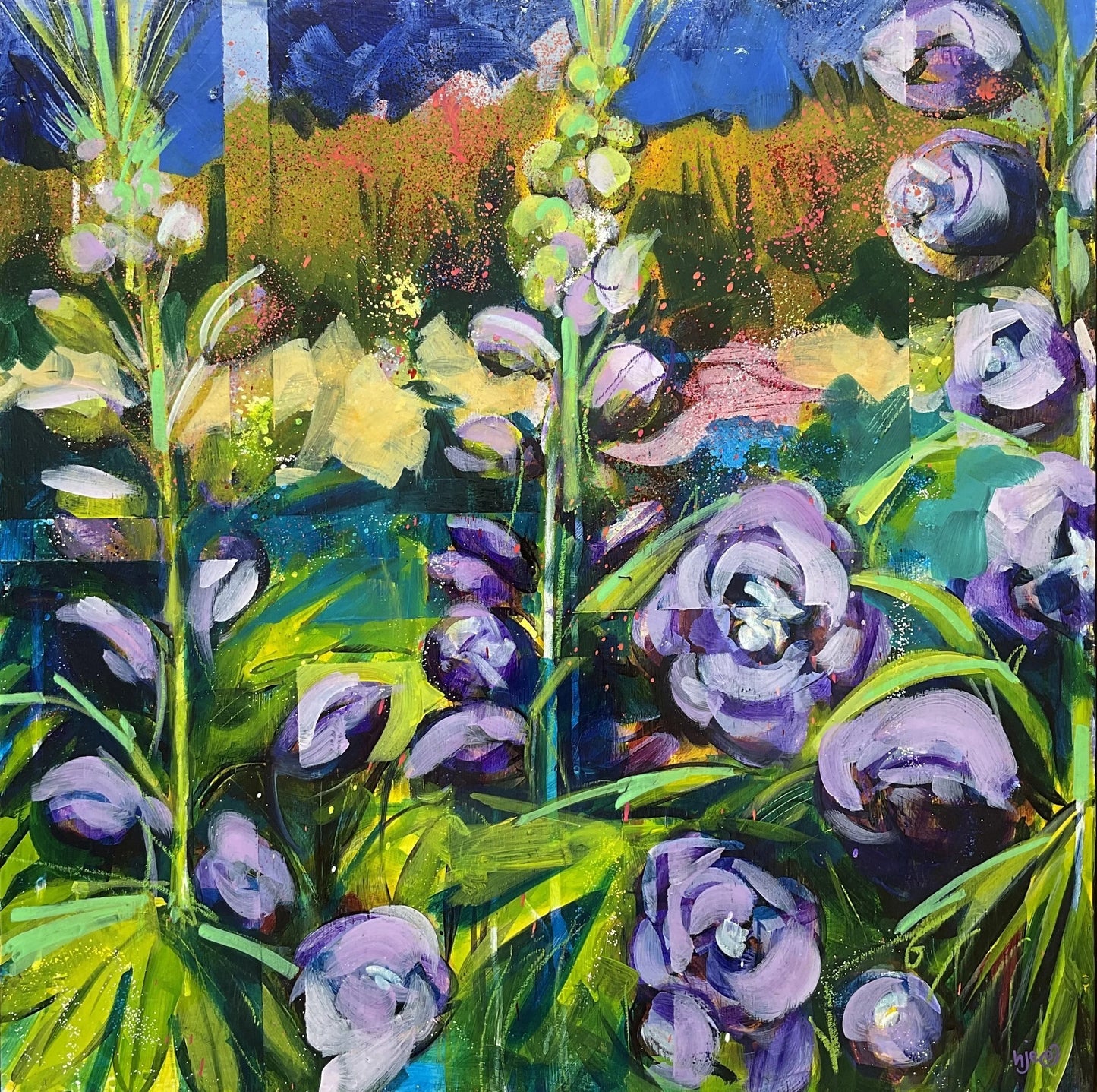 George and the Delphiniums