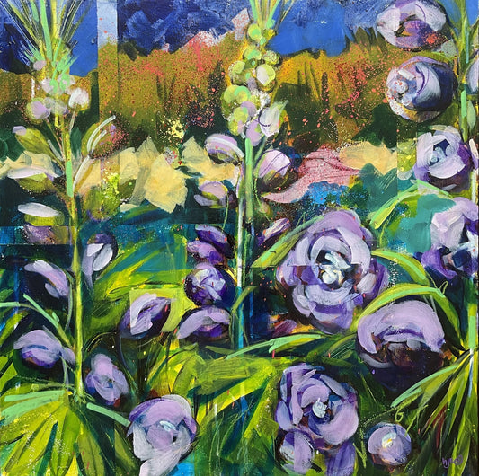 George and the Delphiniums