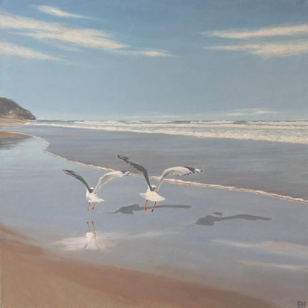 Seagulls on a Bright Day