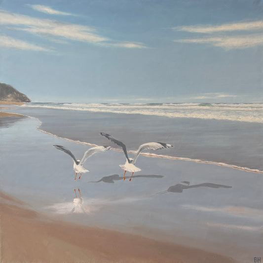 Seagulls on a Bright Day
