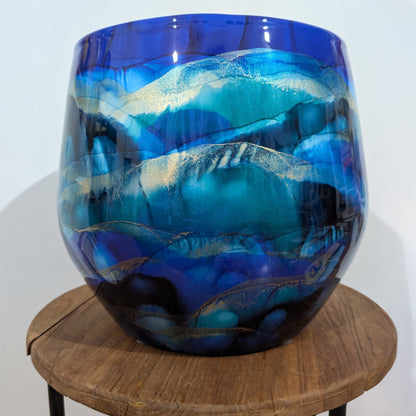 Handpainted Pot (Blue)