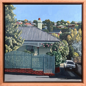 Climbing rose and white ute