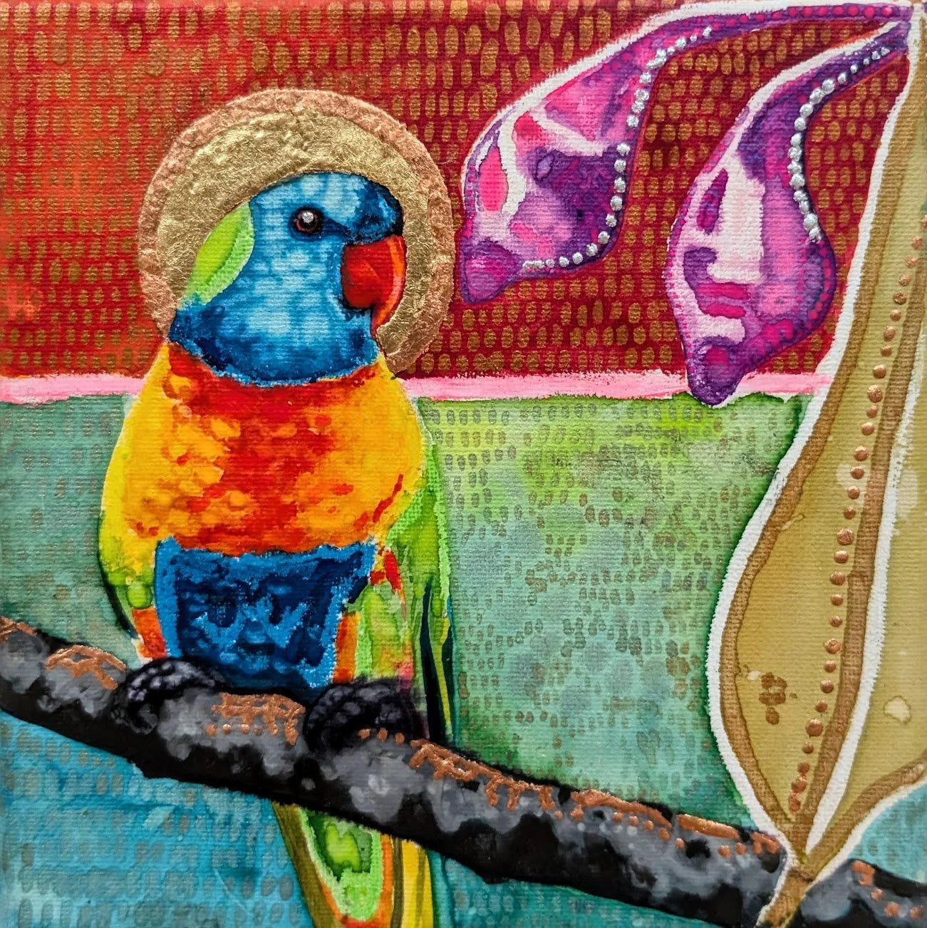 Mr Rainbow with golden halo