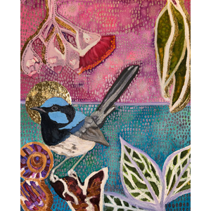 Blue angel in a purple dawn