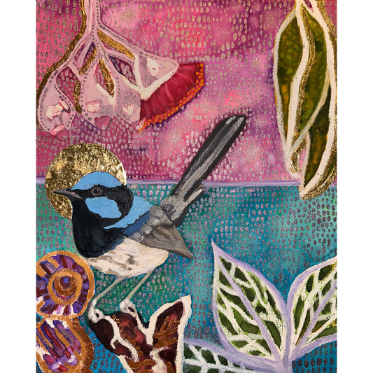 Blue angel in a purple dawn