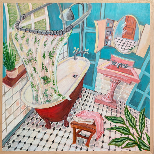 Pedestal Pink Sink