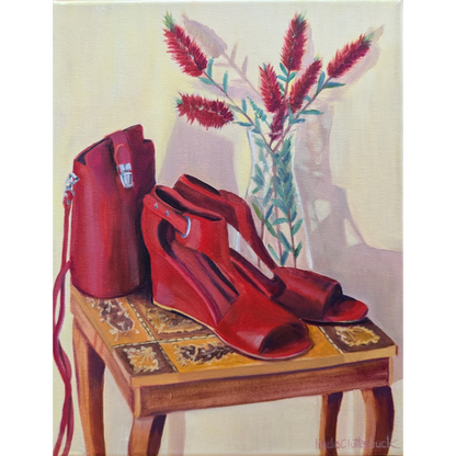 Red Shoes and Bottle Brushes