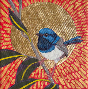 Mr Blue in a gold sunset
