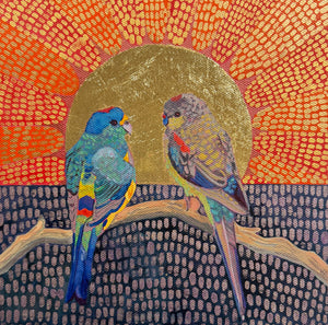 Mulga pair under a golden sunset