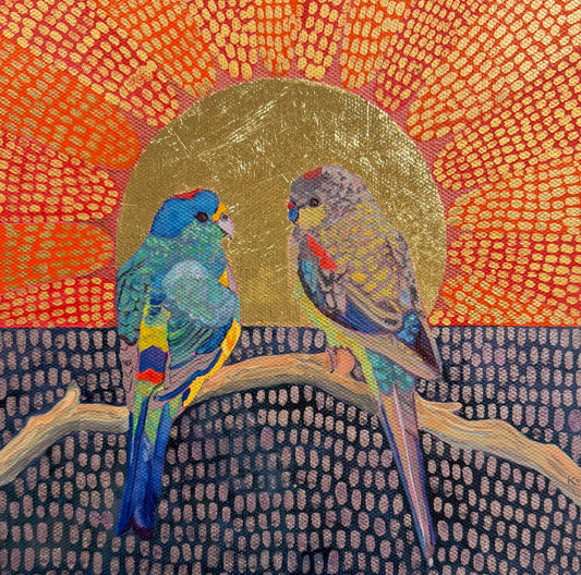Mulga pair under a golden sunset