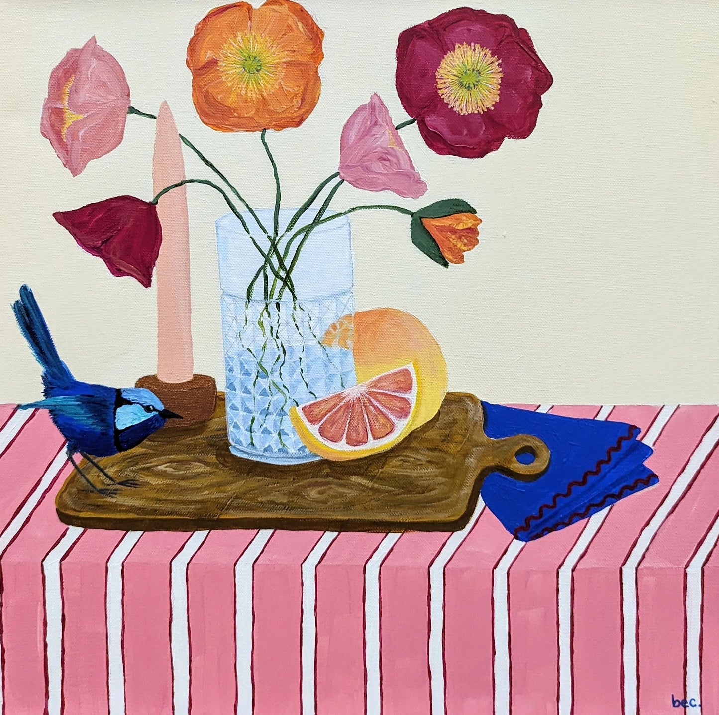 Little blue bar keep's centrepiece