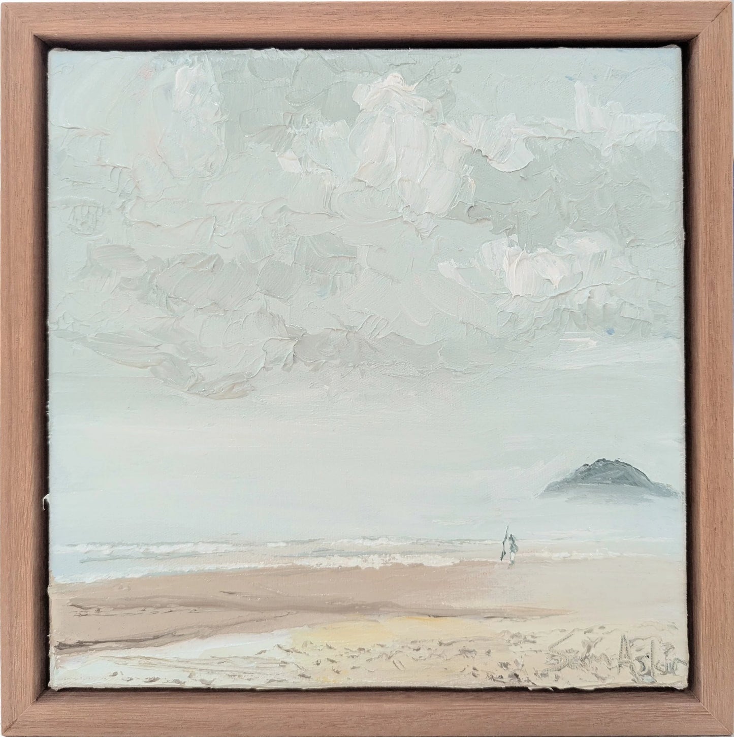 Beach fishing in the fog