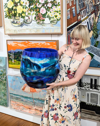 Handpainted Pot (Blue)