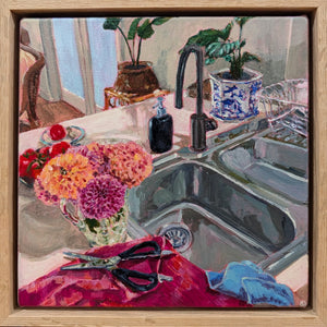Dahlias and a Clean Sink