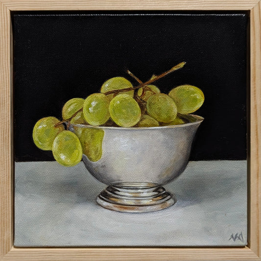 Grapes & Silver Bowl