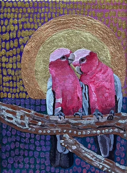 Pink Lovers in a Golden Sun