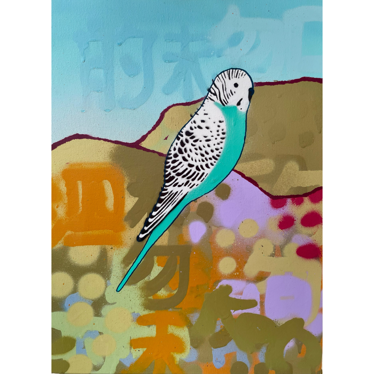 Small Blue And White Budgie no.1