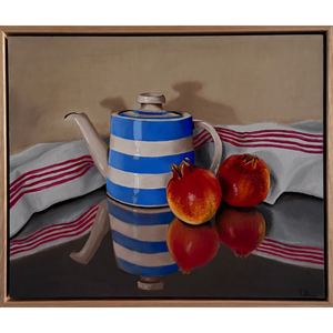 Cornish Blue Teapot with Pomegranates