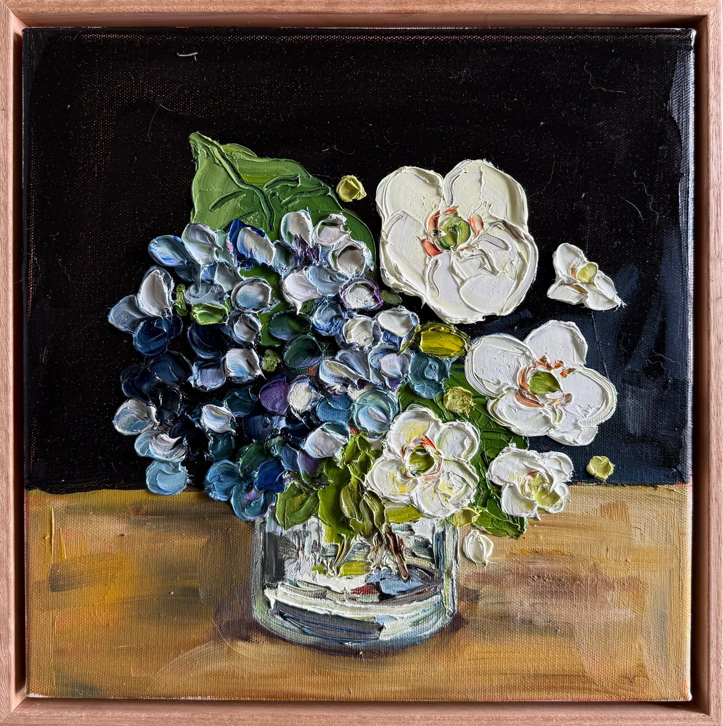 Windflowers and Blue Hydrangeas