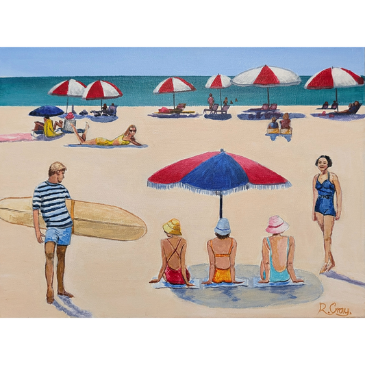Retro Beach Scene V