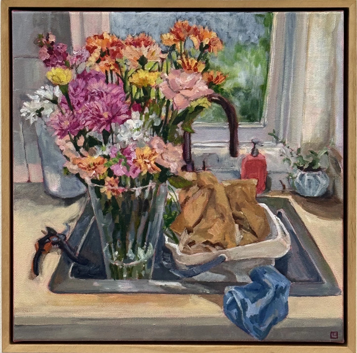 Flowers for a Loved One in the Laundry Sink